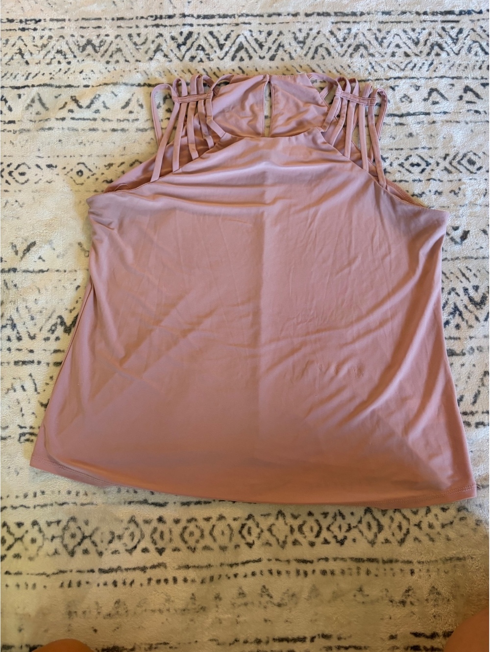 AUW Mauve Pink Sleeveless Top with Strap Detail Size Large